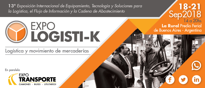 Banner de invitación de Estanterías Lara a la ExpoLogisti-K 2018, del 18 al 21 de septiembre en La Rural, Buenos Aires, stand N° 1660.